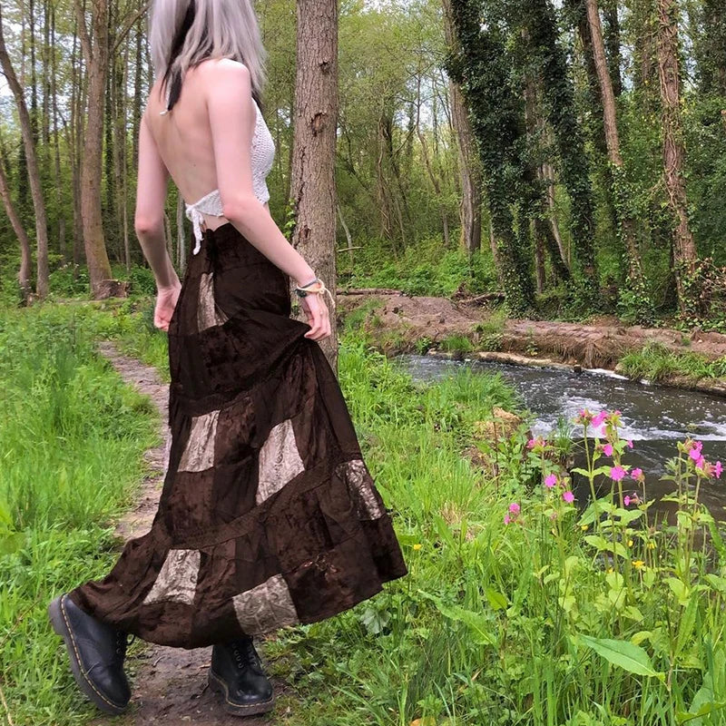 Glorol - Printed Fairycore Retro Pleated Skirt