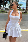Glorol - Elegant Sleeveless Bodycon A-Line Patchwork Mini Dress