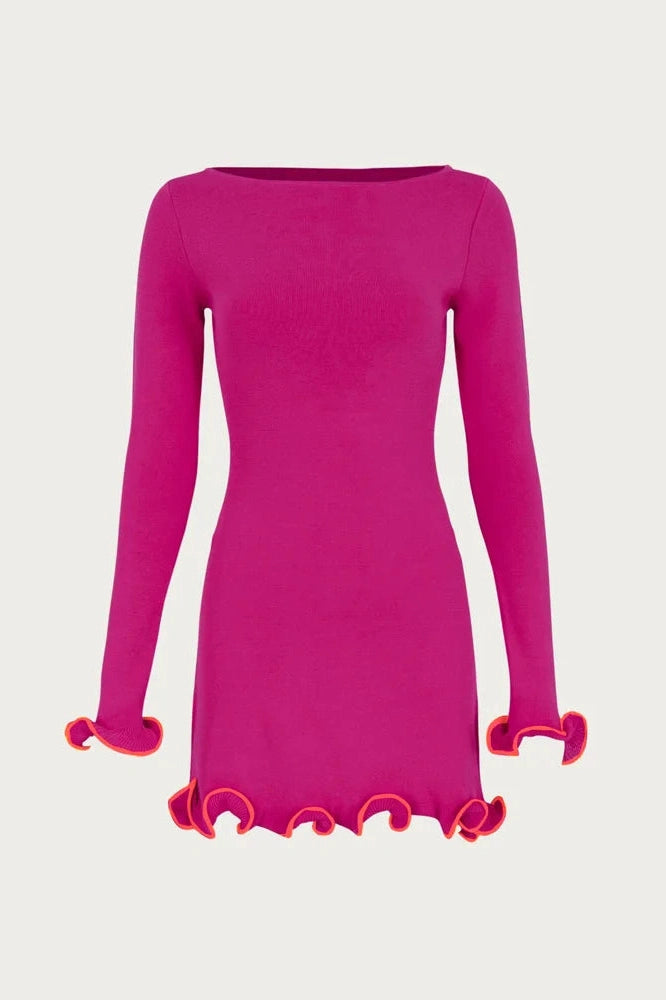 Glorol - Slim Patchwork High Waist Mini Dress