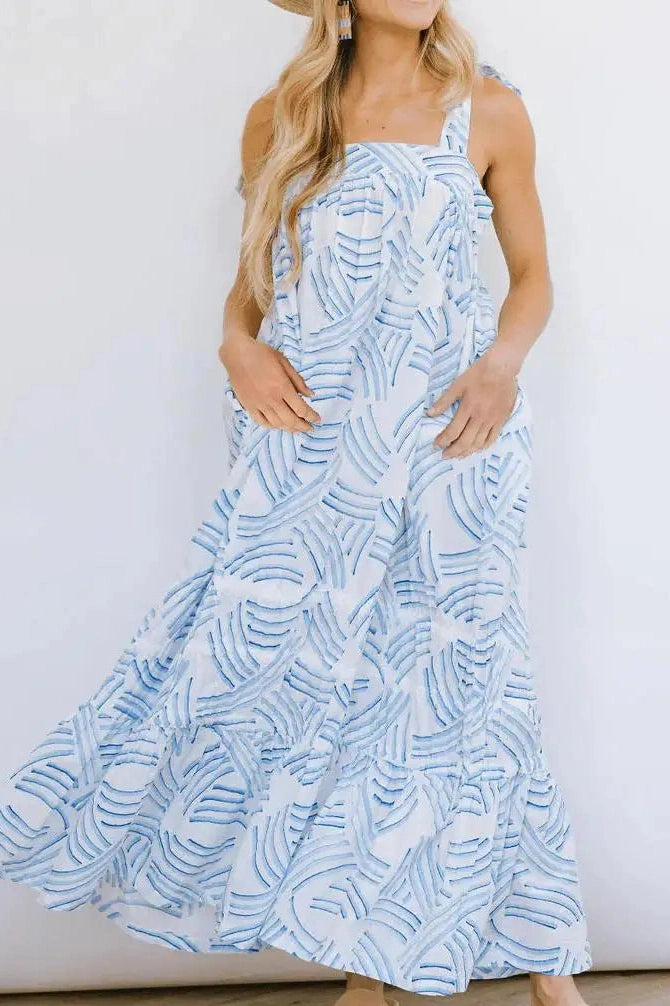 Glorol - Sleeveless Shoulder Strap Loose Maxi Dress