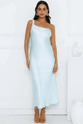 Glorol - One Shoulder Backless Sleeveless High Split Maxi Dress
