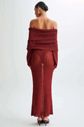 Glorol - Hollow Out Off-Shoulder Maxi Dress