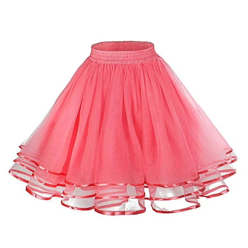 Glorol - Elastic Wide Waist Multi-Layer Skirt
