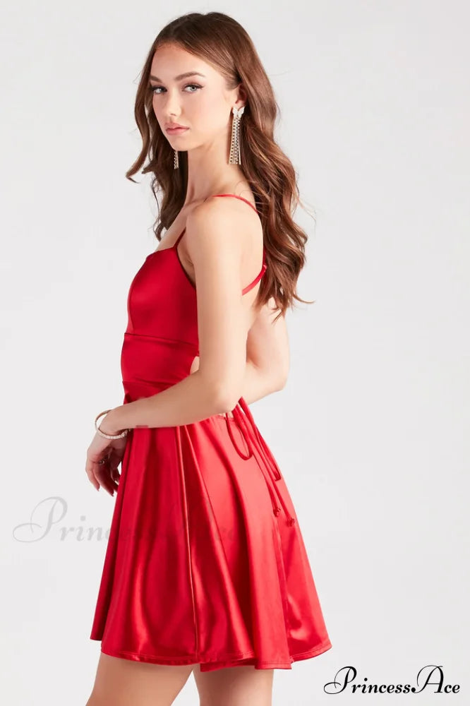 A Moment In Satin Skater Dress
