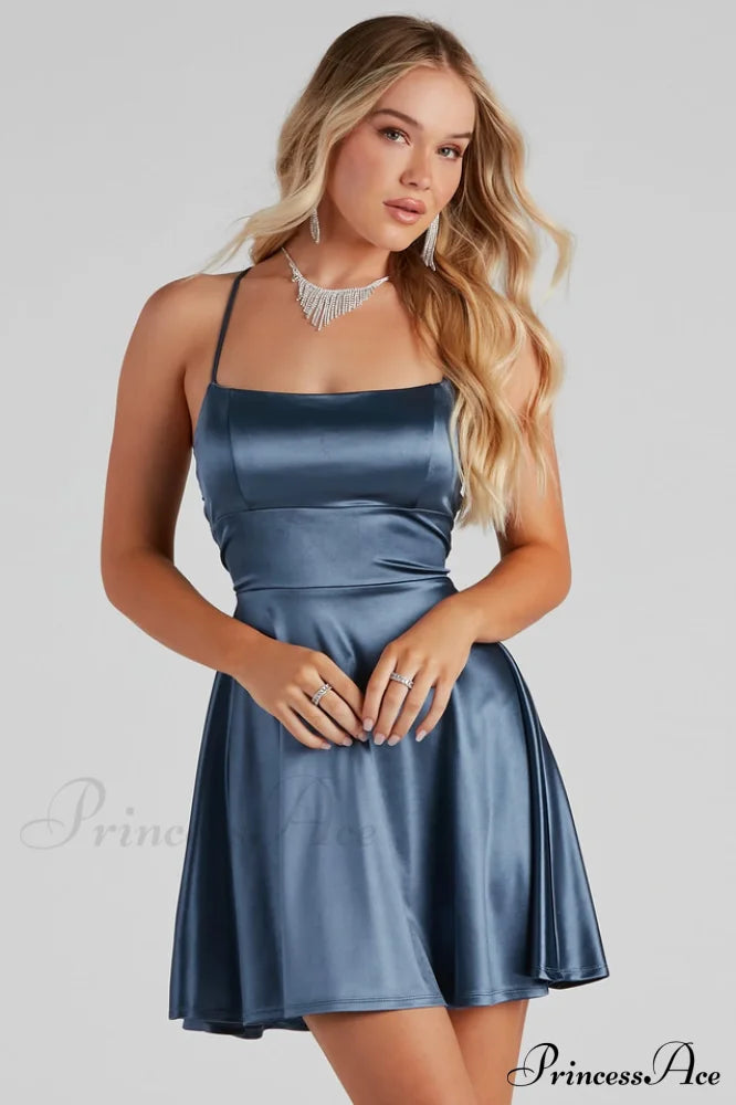 A Moment In Satin Skater Dress