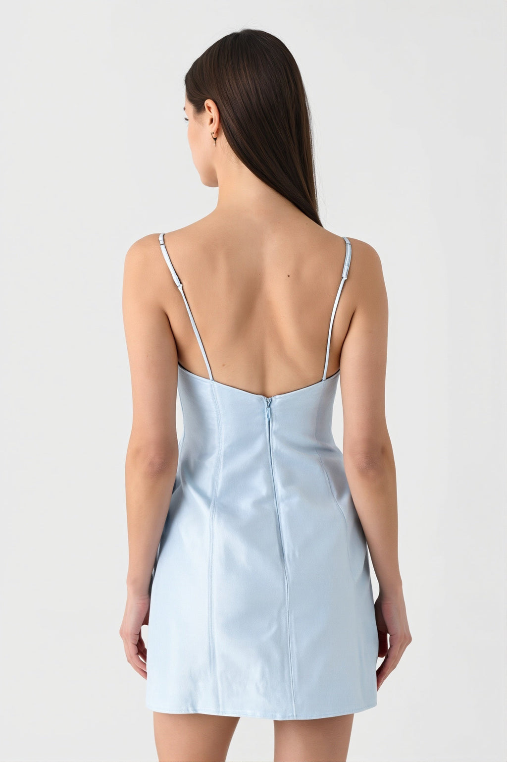 3D Floral Cami Satin Mini Dress