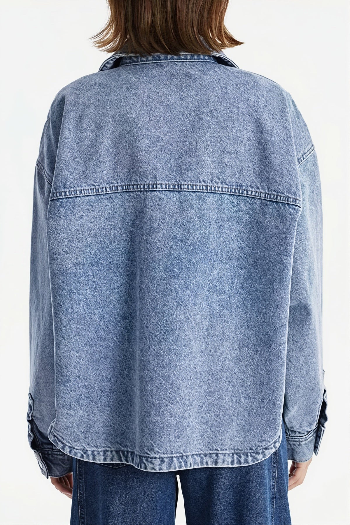 Oversized Pocket Button Denim Jacket