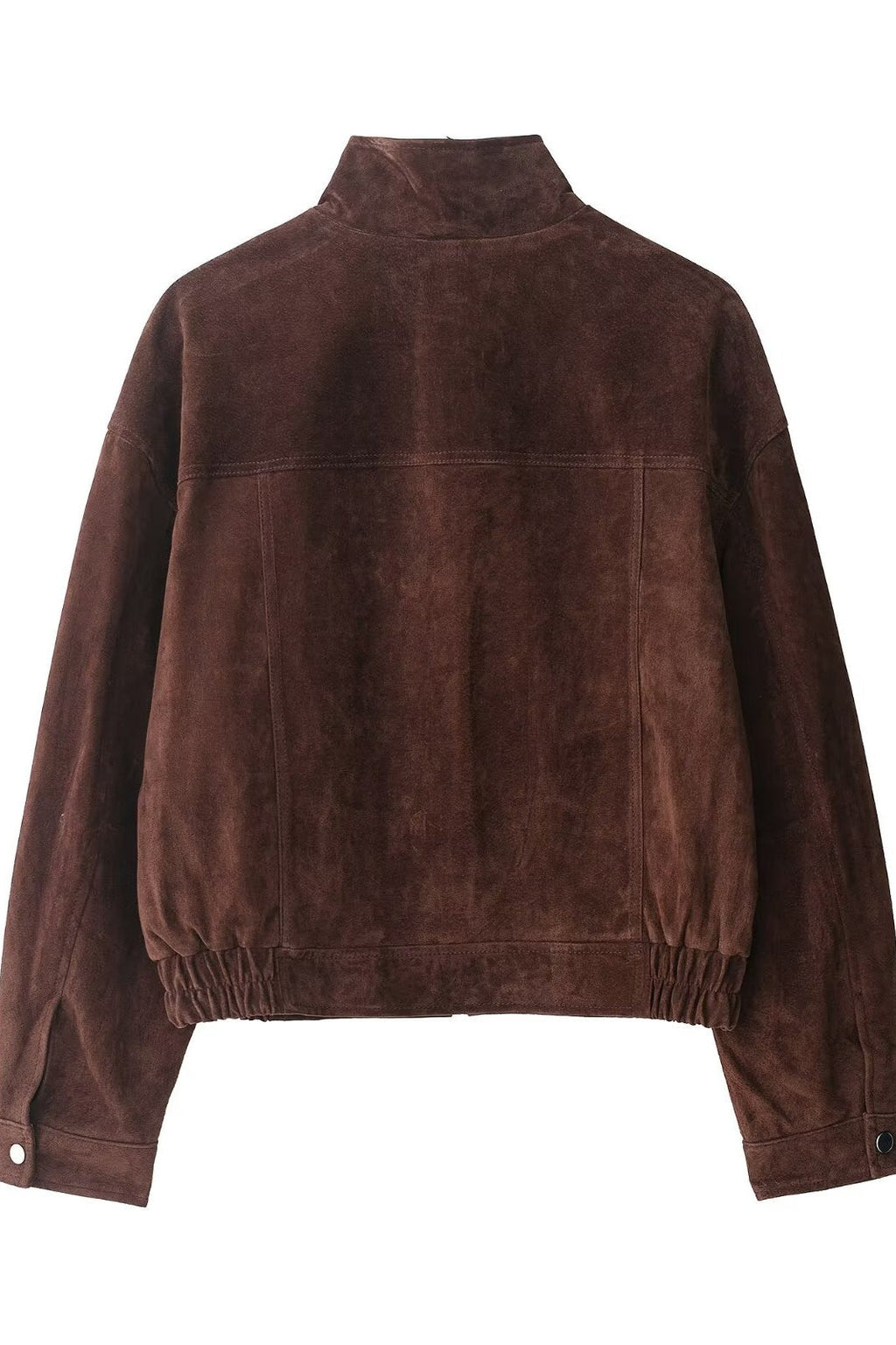 Stand Collar Suede Pocket Bomber Jacket