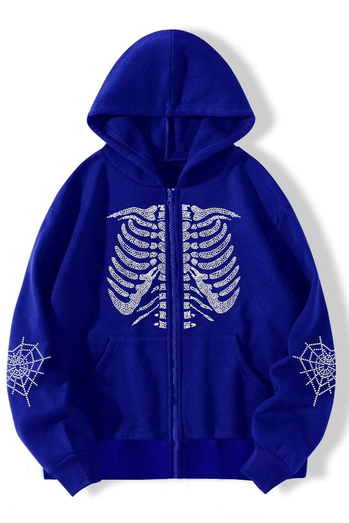 Skeleton Graphic Zip Hoodie