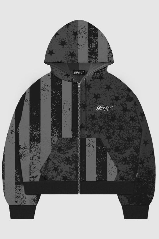 Flag Print Pullover Hoodie