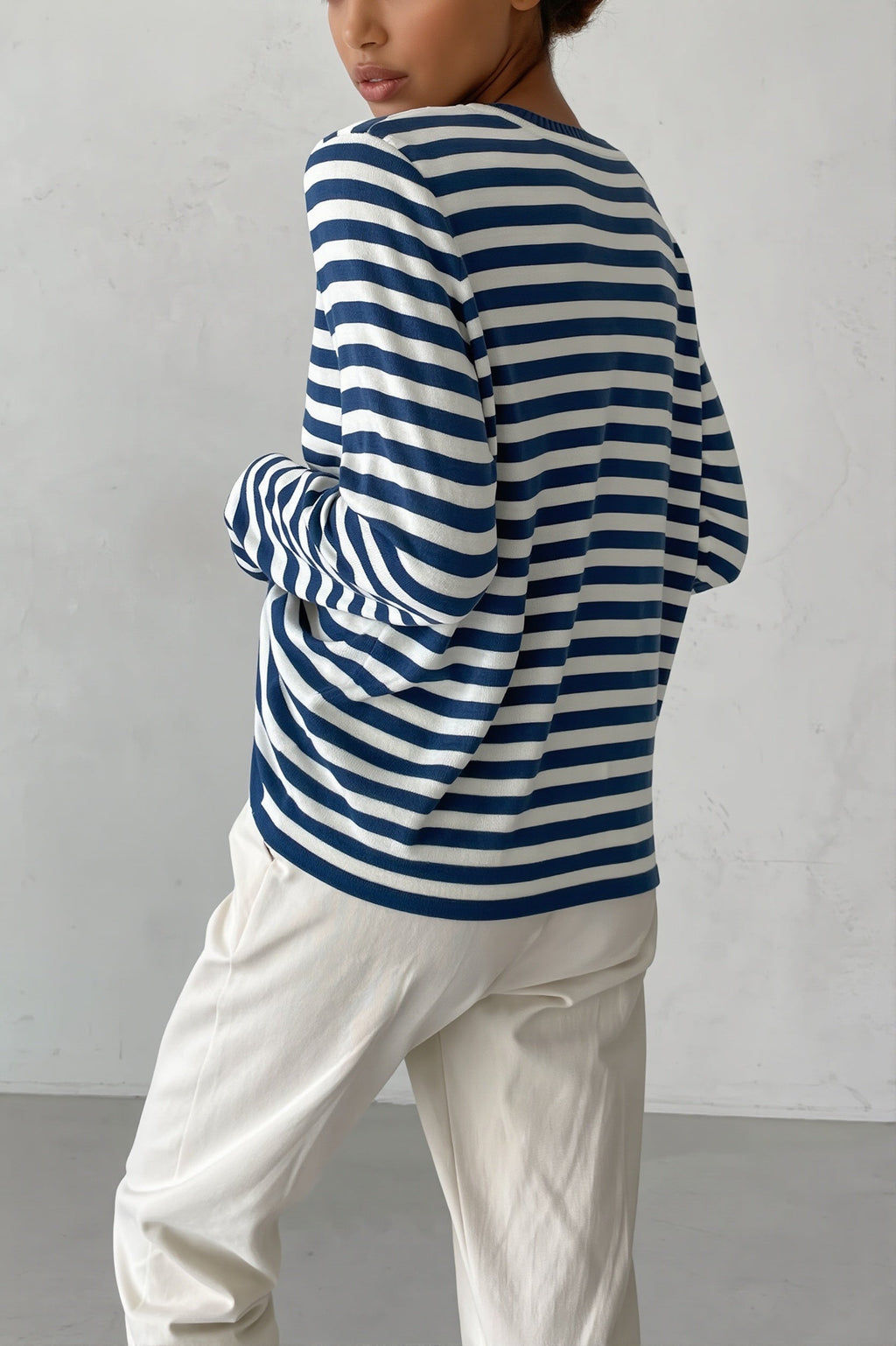 Classic Stripe Crew Neck Relaxed Sweater