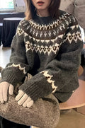 Fair Isle Crew Neck Oversized Sweater