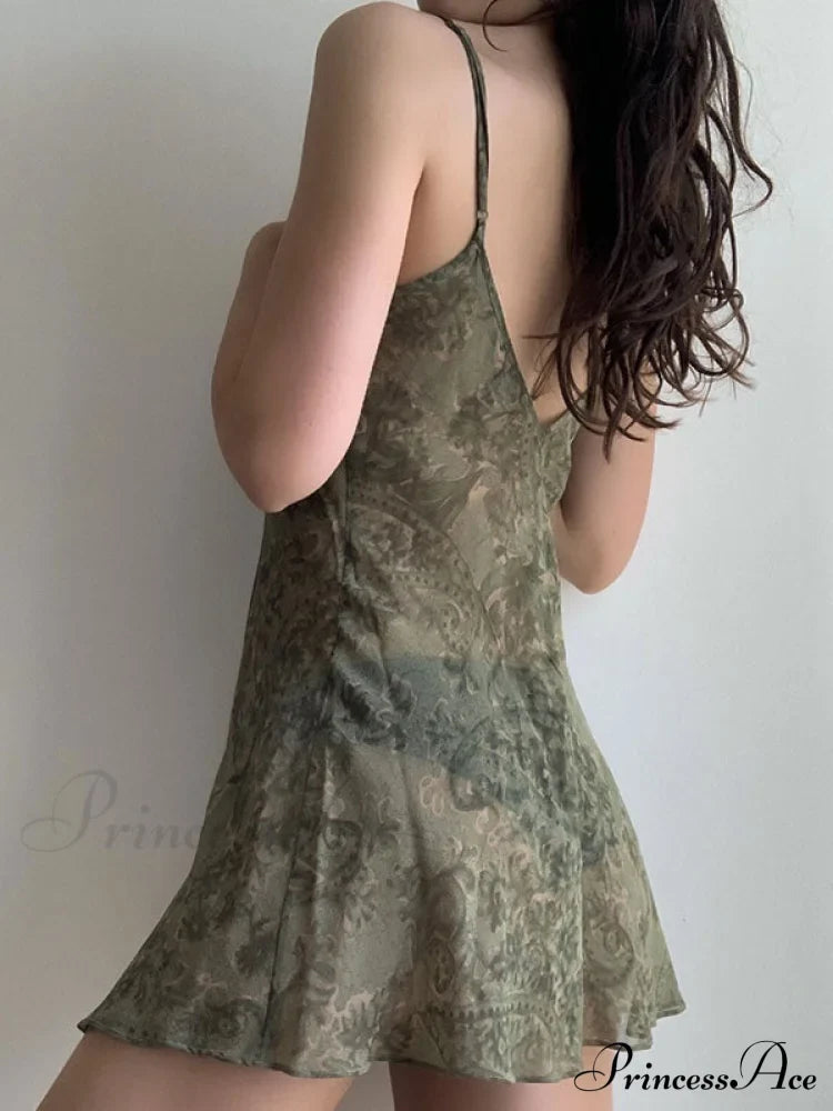 Backless Printed Long Trendy Sleeve Mini Dress