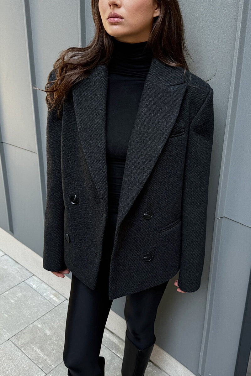 Double Breasted Straight Cut Blazer