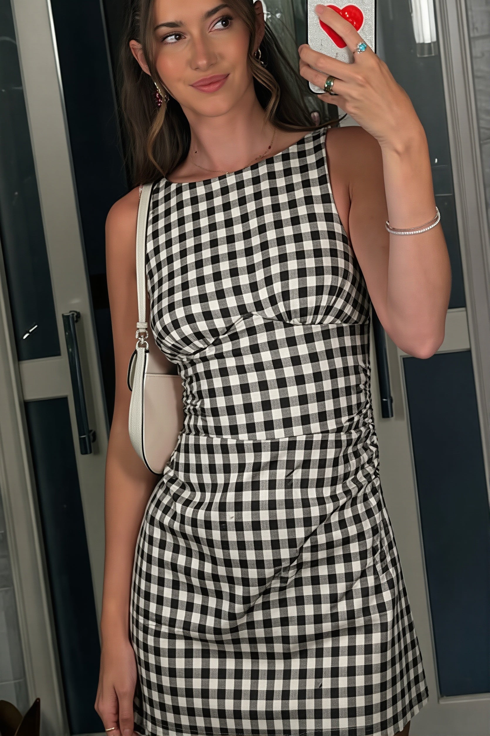 Vintage Plaid Tie A Line Mini Dress