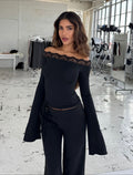 Eyelash Lace Off Shoulder Top