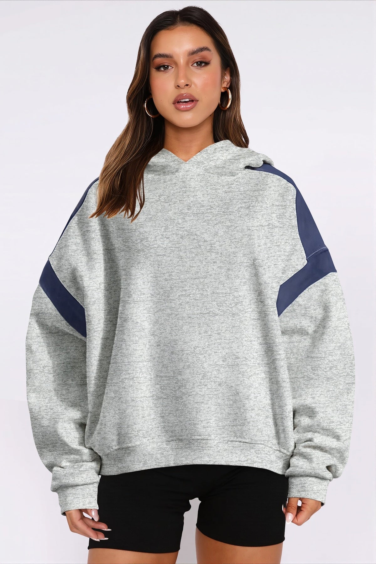 Color Block Oversized Pullover Hoodie