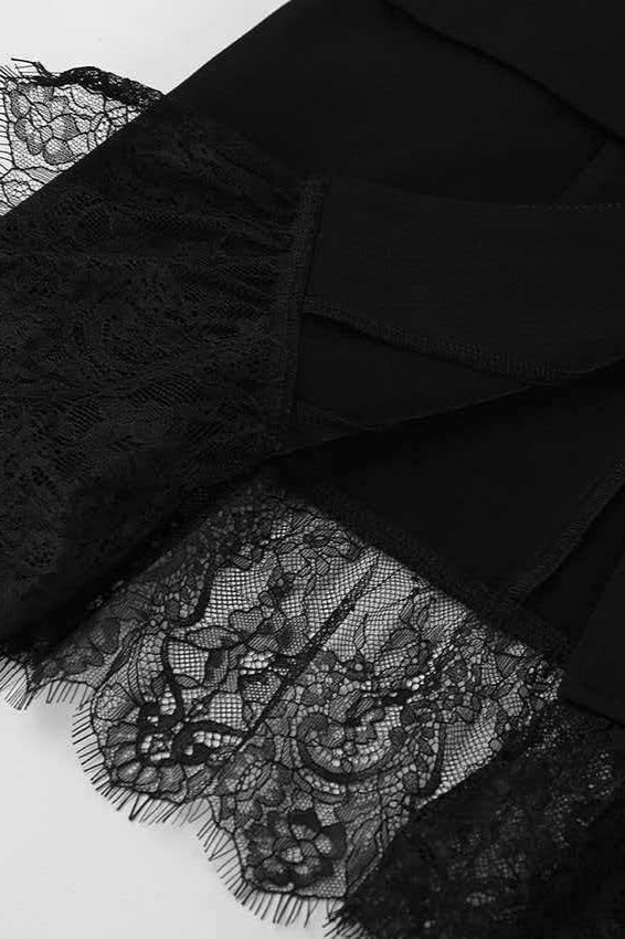 Lace Cuff and Hem Tailored Blazer