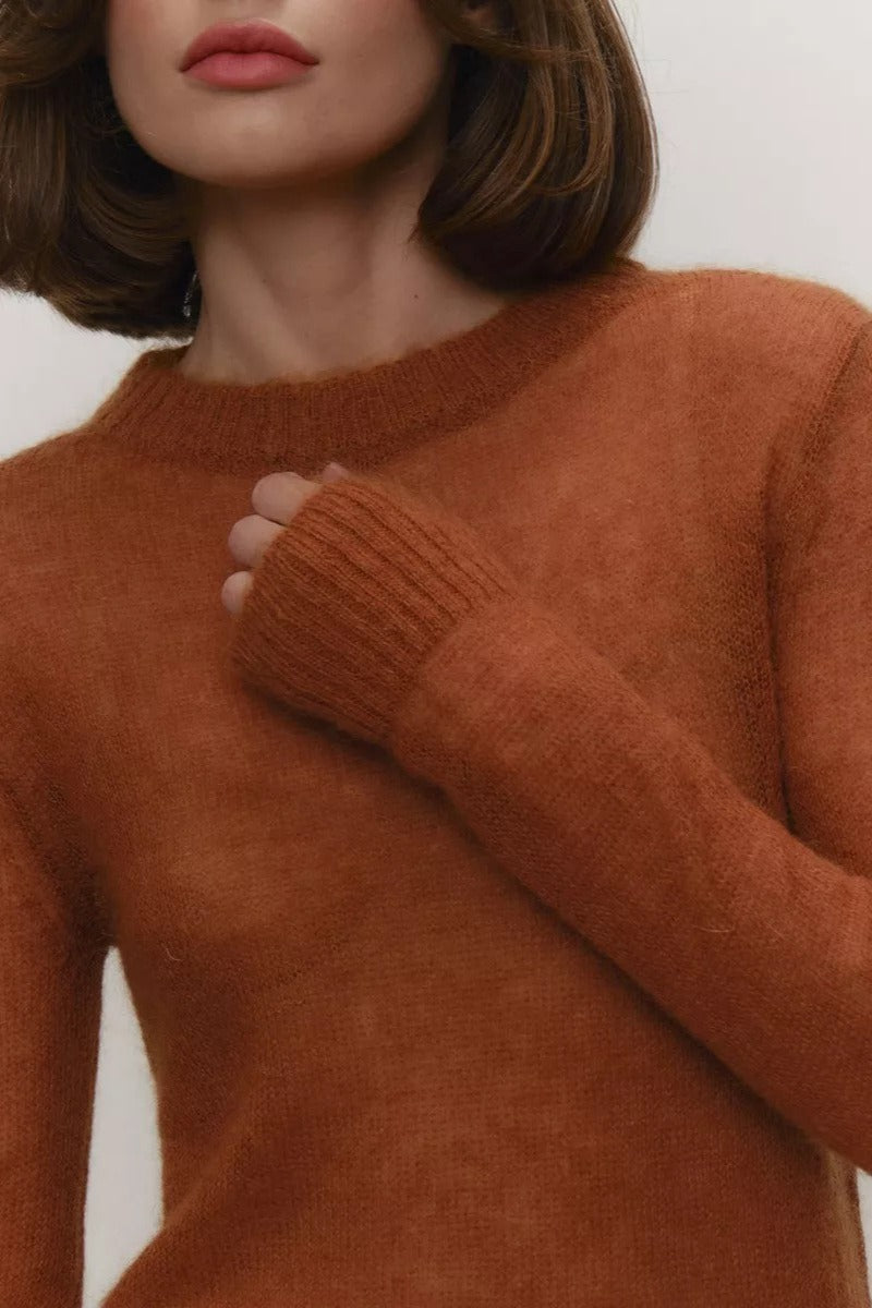 Lightweight Sheer Crew Neck Sweater