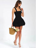 Camisole Pleated Zipper Mini Dress
