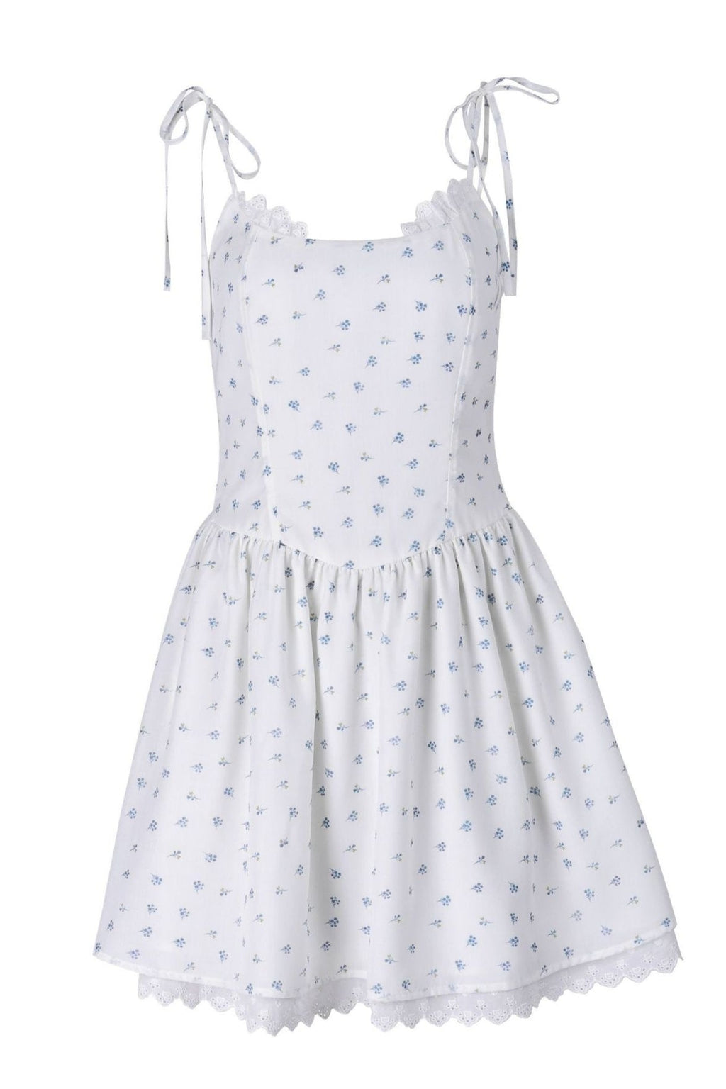 Fresh Floral Pleated Sexy Mini Dress