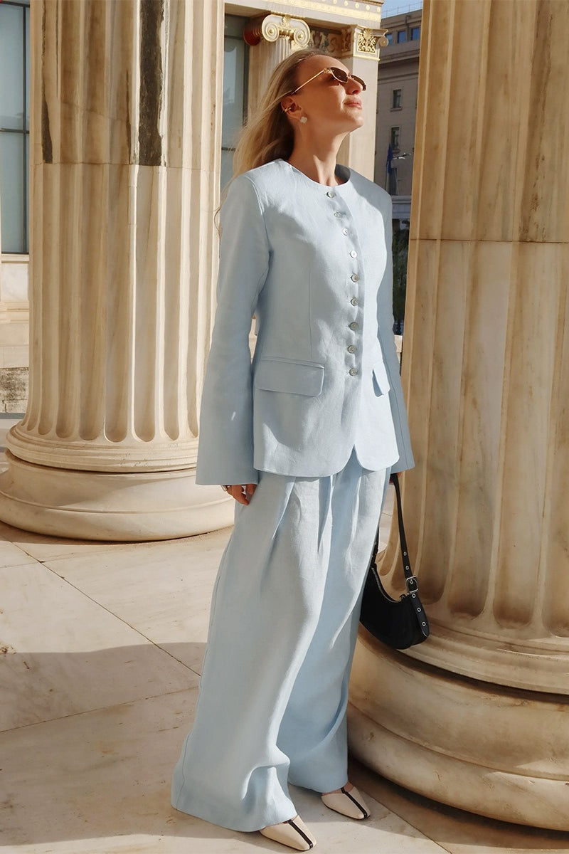 Tailored Blazer Wide Leg Pants Set