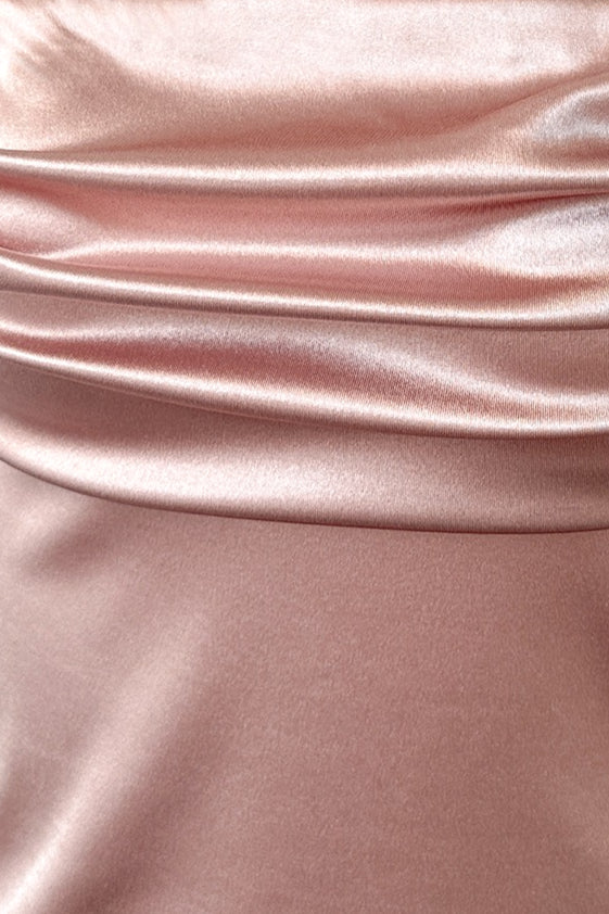 Slim Satin Off Shoulder Mini Dress
