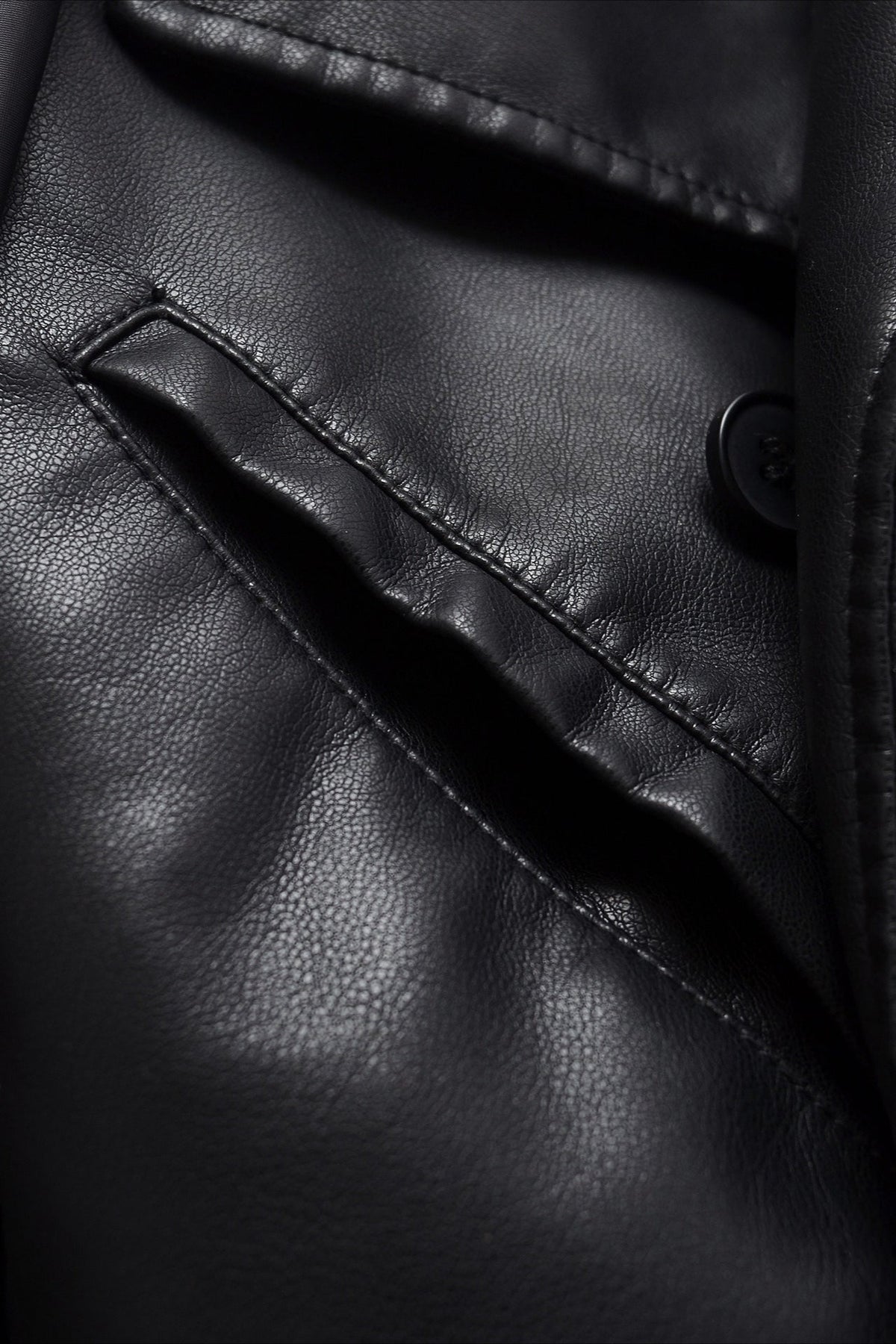 Belted Lapel Cropped Faux Leather Jacket