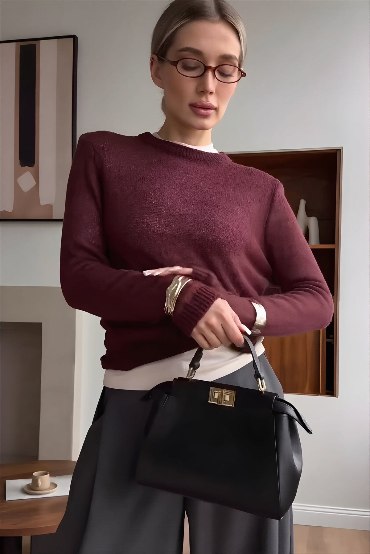 Lightweight Sheer Crew Neck Sweater