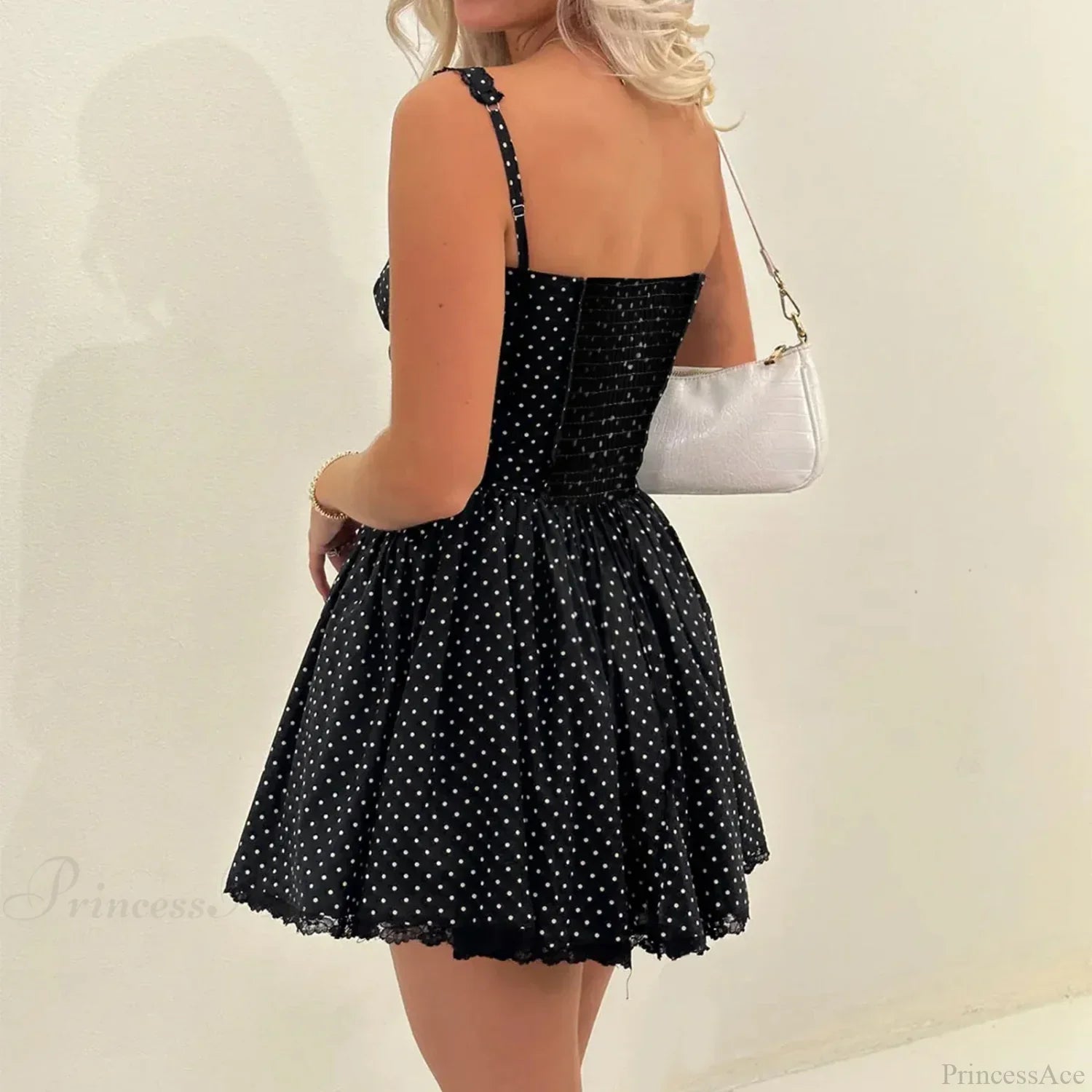 Dot Print Corset Mini Dress