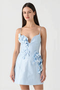 3D Floral Cami Satin Mini Dress