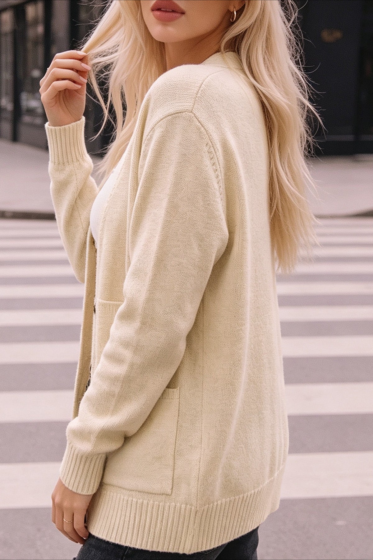 Longline V Neck Pocket Cardigans
