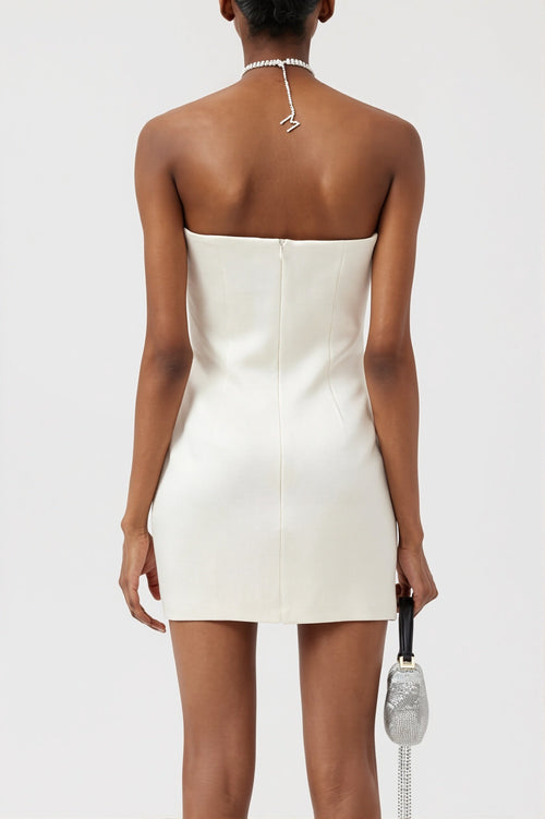 3D Rose Strapless Bodycon Mini Dress