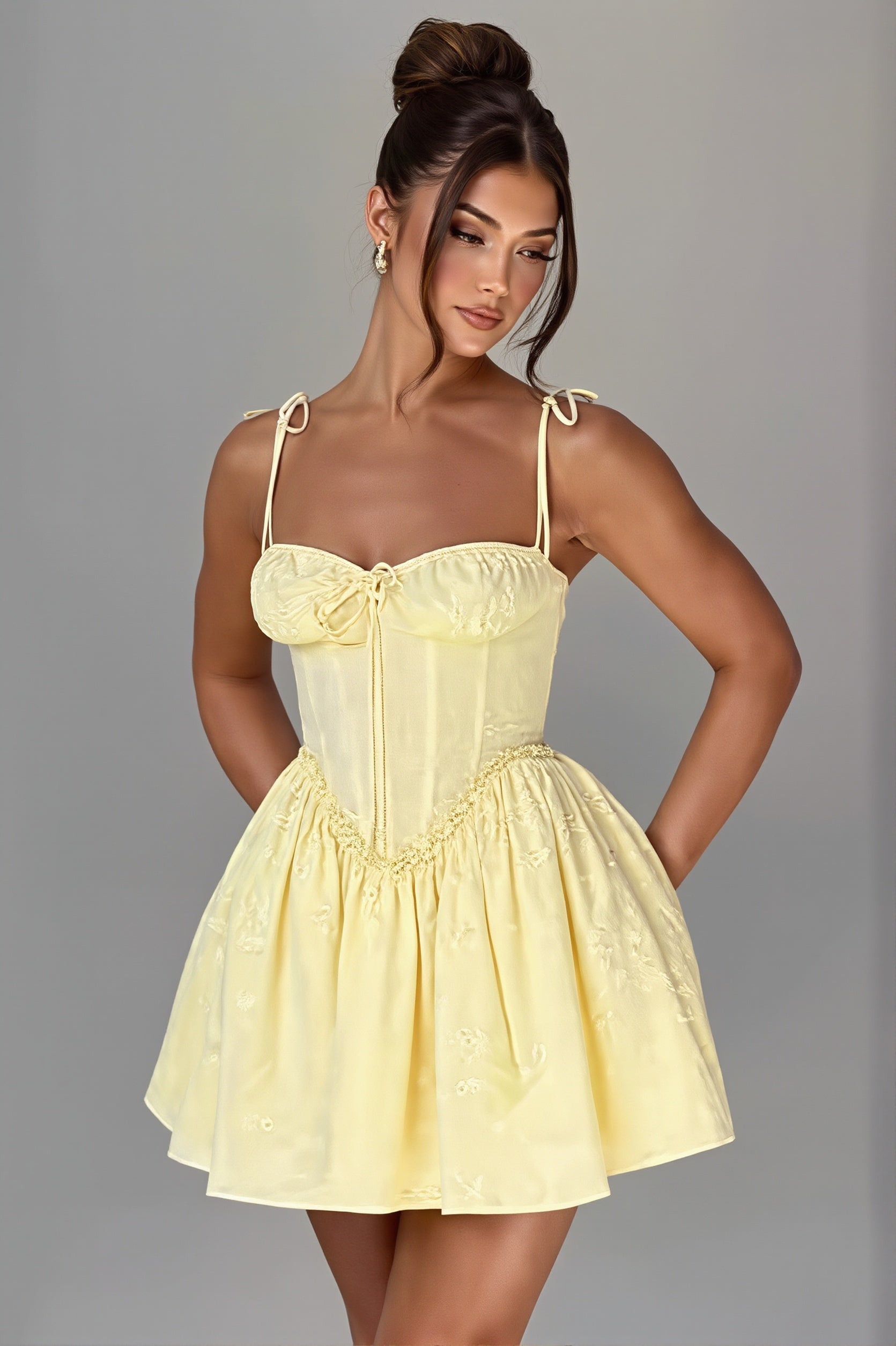 Chic Backless Lace Up Cami Bodycon Mini Dress