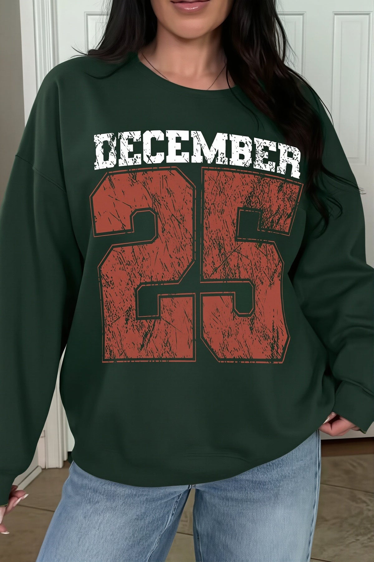 Letter Print Crew Neck Sweatshirt