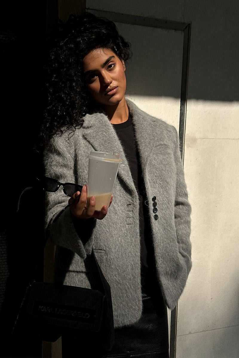 Plush Single Breasted Longline Blazer