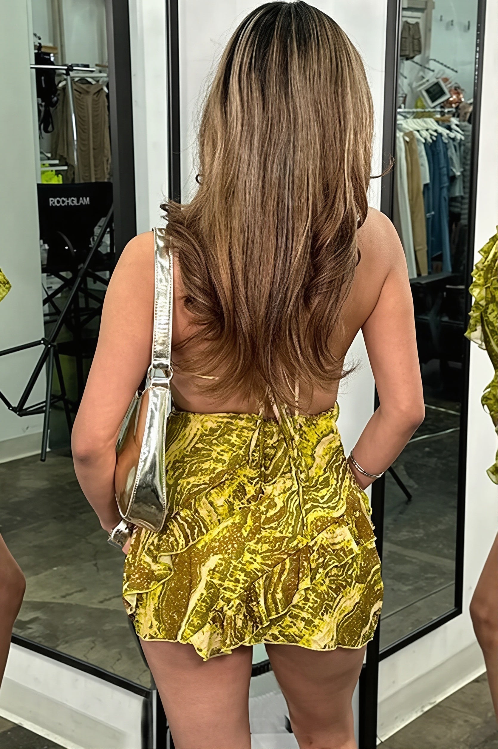 Floral Print Ruffle Halter Mini Dress