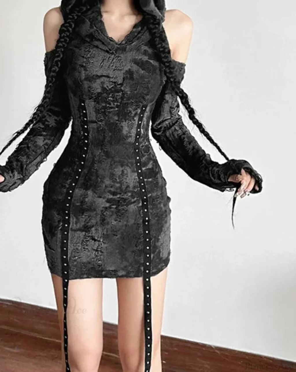 Empty Eyelet Strap Mini Dress