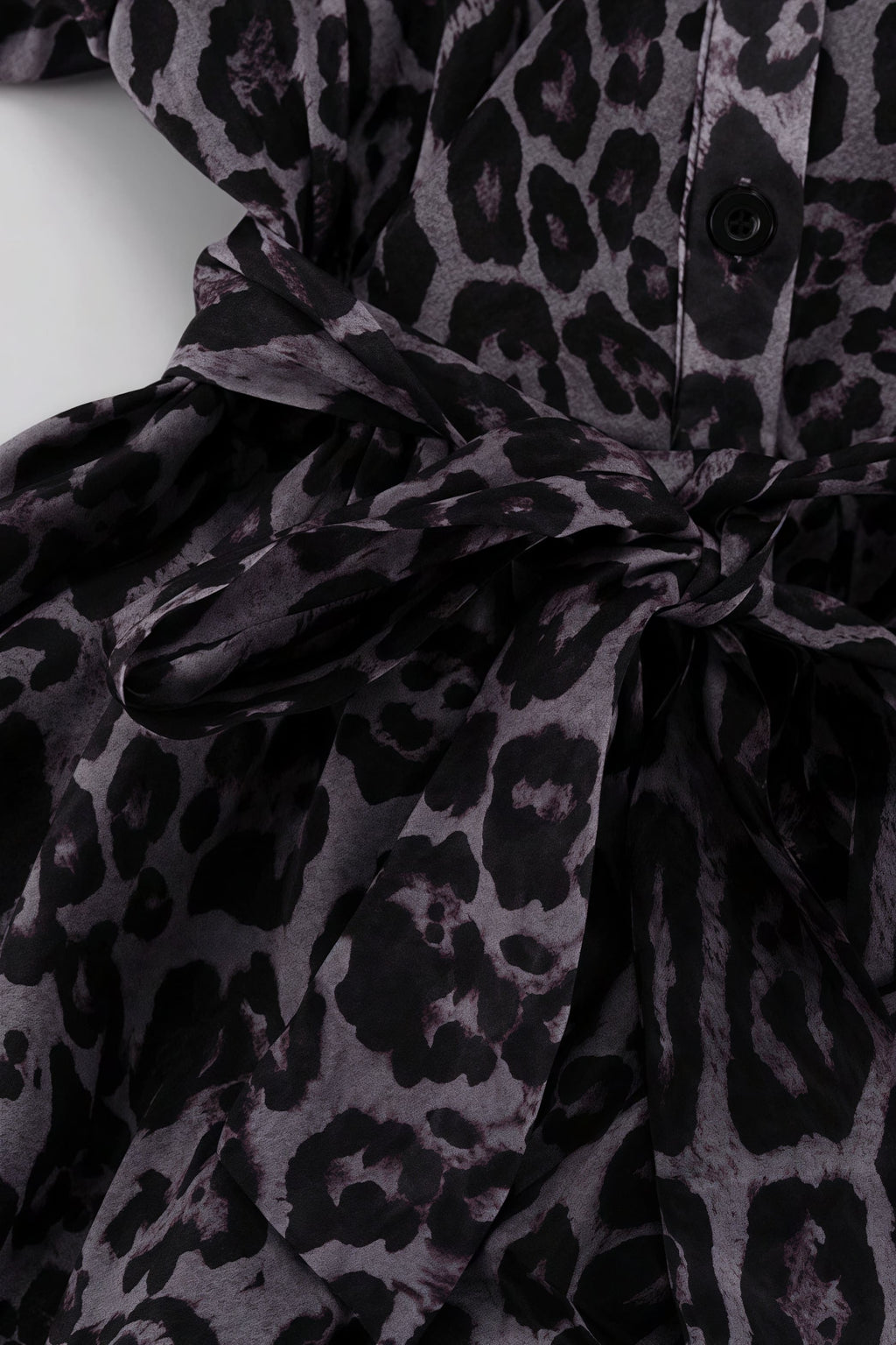 Chiffon Leopard Print Long Sleeve Mini Dress