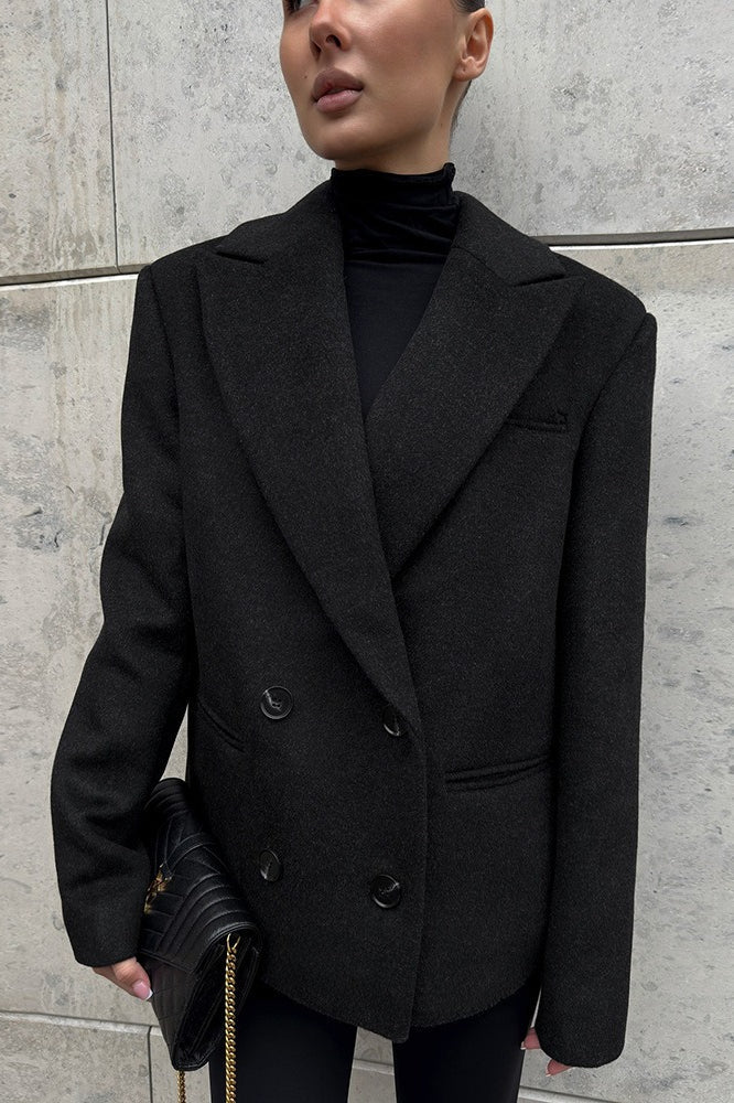 Belted Double Breasted Tailored Blazer