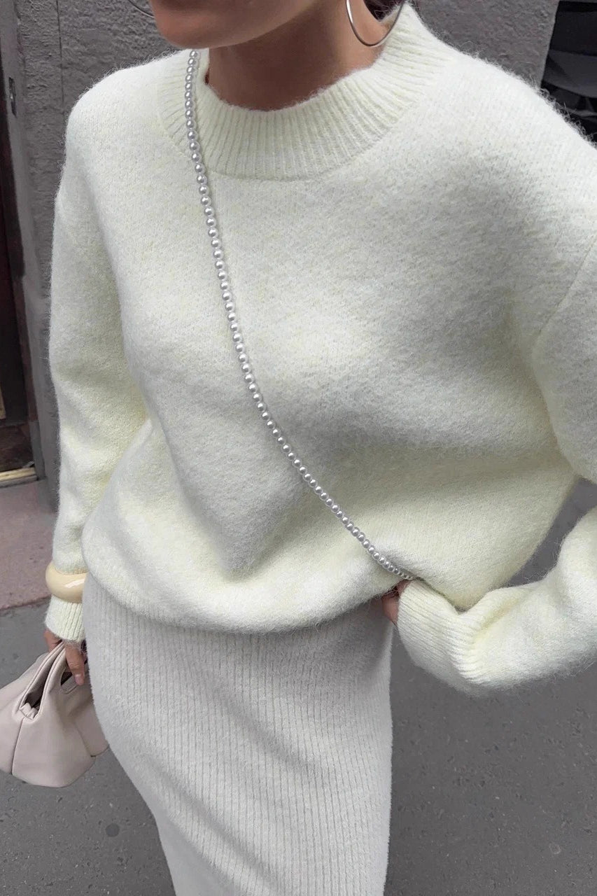 Fuzzy Crew Neck Oversized Sweater