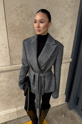Belted Double Breasted Tailored Blazer