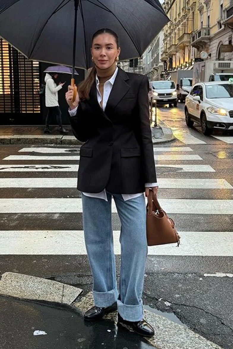 Sculpted Waist Double Button Blazer
