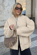 Boucle Stand Collar Pocket Jacket