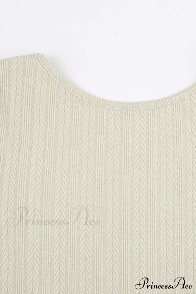 Flares Sleeve Backless Cable Knit Dress