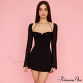 Halter Tie Graceful Mesh Patch Mini Dress