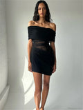 Mesh Patchwork See-Through Mini Dress