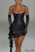 Ruffled Sequin Stylish Mini Dress