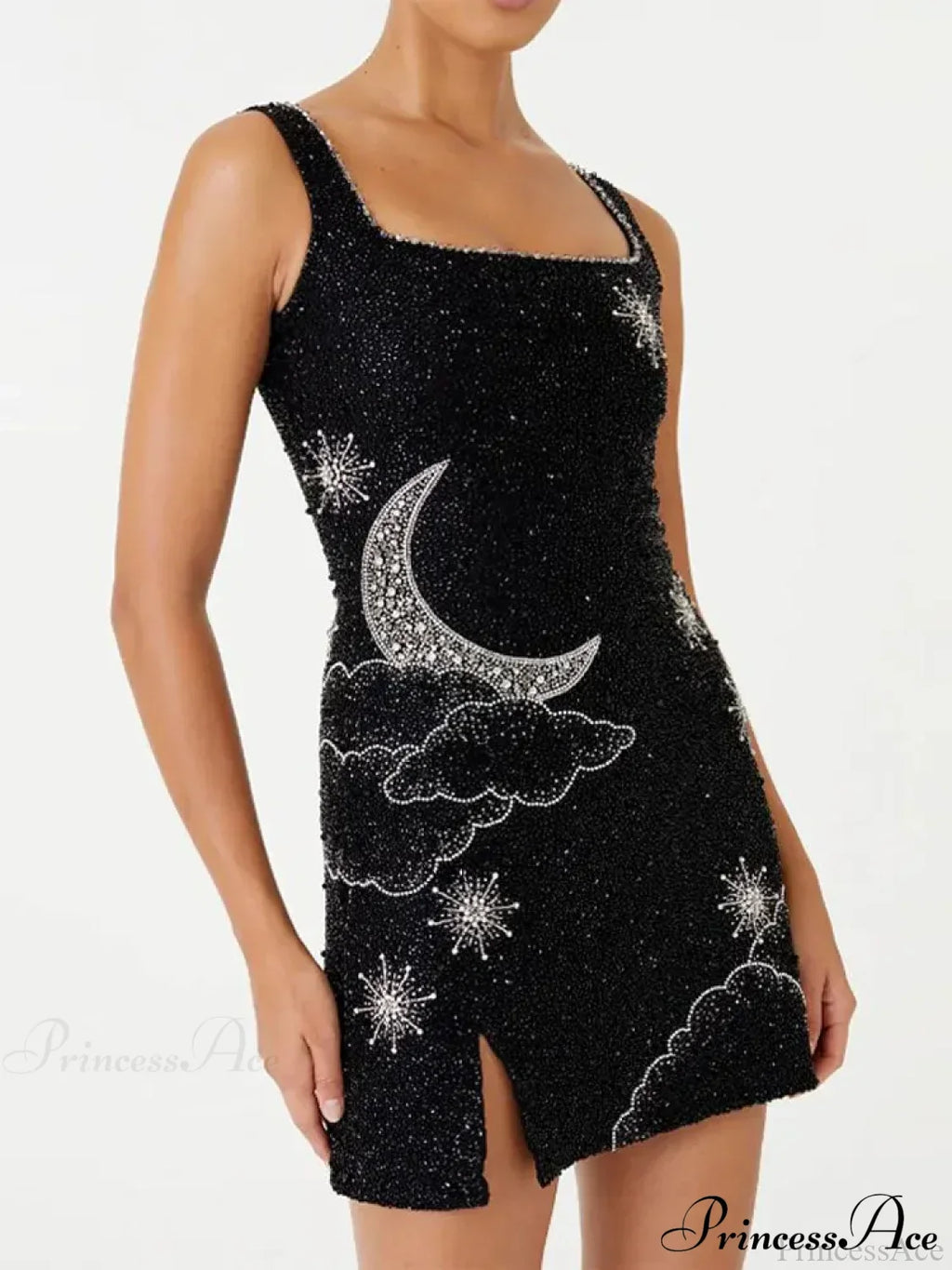 Sequins Sleeveless A-line Mini Dress