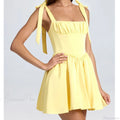 Spaghetti Strap Lace-Up Mini Dress